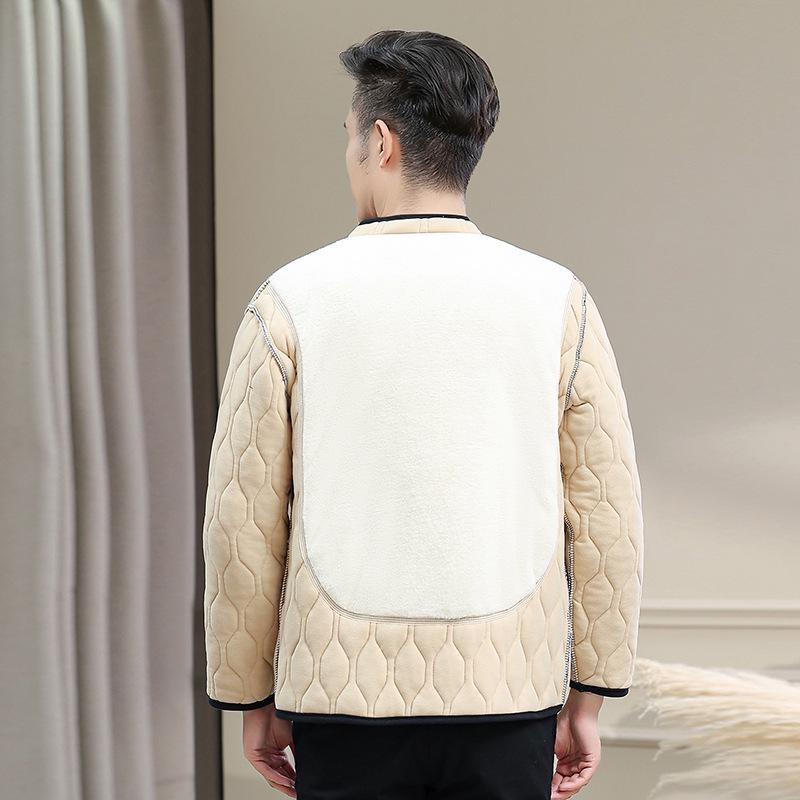 Men's Winter Cotton-Padded Jacket for Dad & Grandpa - Warm, Velvet-Lined Outerwear for Seniors