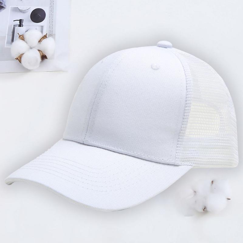 

Cotton mesh cap embroidery sunscreen sunshade casual sun hat versatile couple baseball cap female cap Adjustable білий