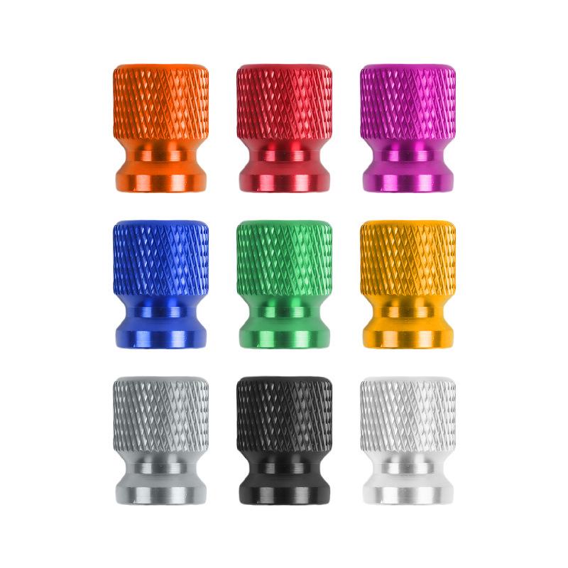 Exquisite Aluminum Knurled 12mm Valve Cap for Cars & Motorcycles