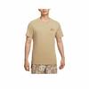 Letter Logo Print Breathable Crew Neck Short Sleeve T-Shirt for Men Brown