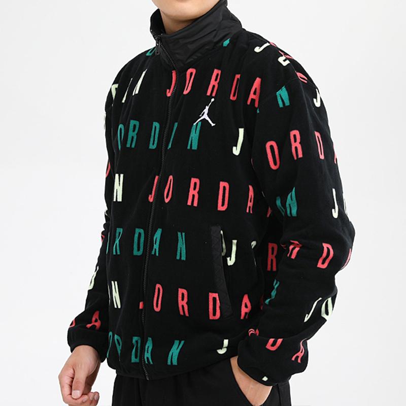 Jordan Bunda pánská s fleecovým límcem odolná proti větru s potiskem loga Jumpman Černá CT3571-010