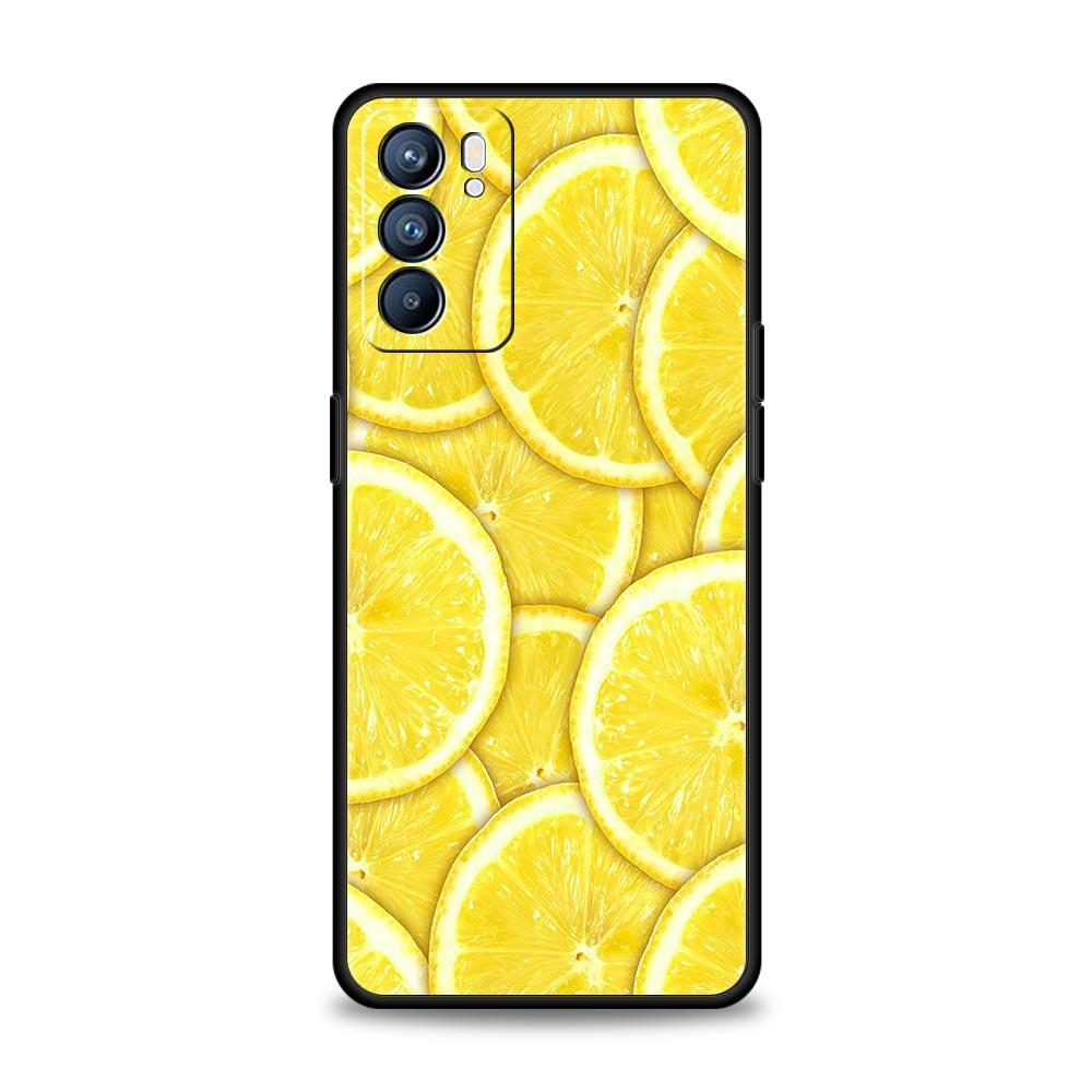 Mediterranean Lemon Soft Phone Case For Oppo Find X5 A54 A53 A52 A9 2020 A15 A95 A16 A76 A74 A12 Reno7 SE Reno6 Pro 5G TPU Cover
