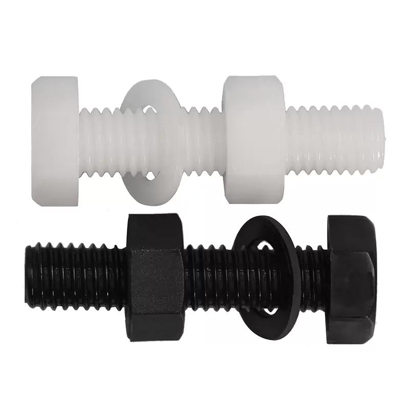 External Hex Bolt M4 M5 M6 M8 M10 White Nylon Hexagonal Head Screw Nut Washer Threaded Hex Head Screw Plastic Insulated Screw