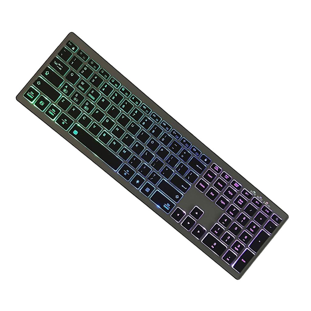 110 Keys Wireless Keyboard RGB Backlit BT Connection with Numpad Rechargeable Design