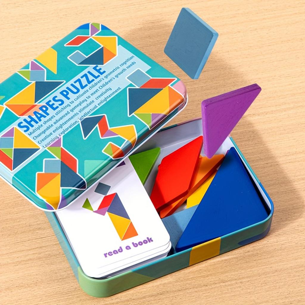 Wooden Tangram Puzzle Toys, Geometric Shape Toys, Parent Child Interactive Educational Toys, Holiday Gifts And Birthday Gifts.