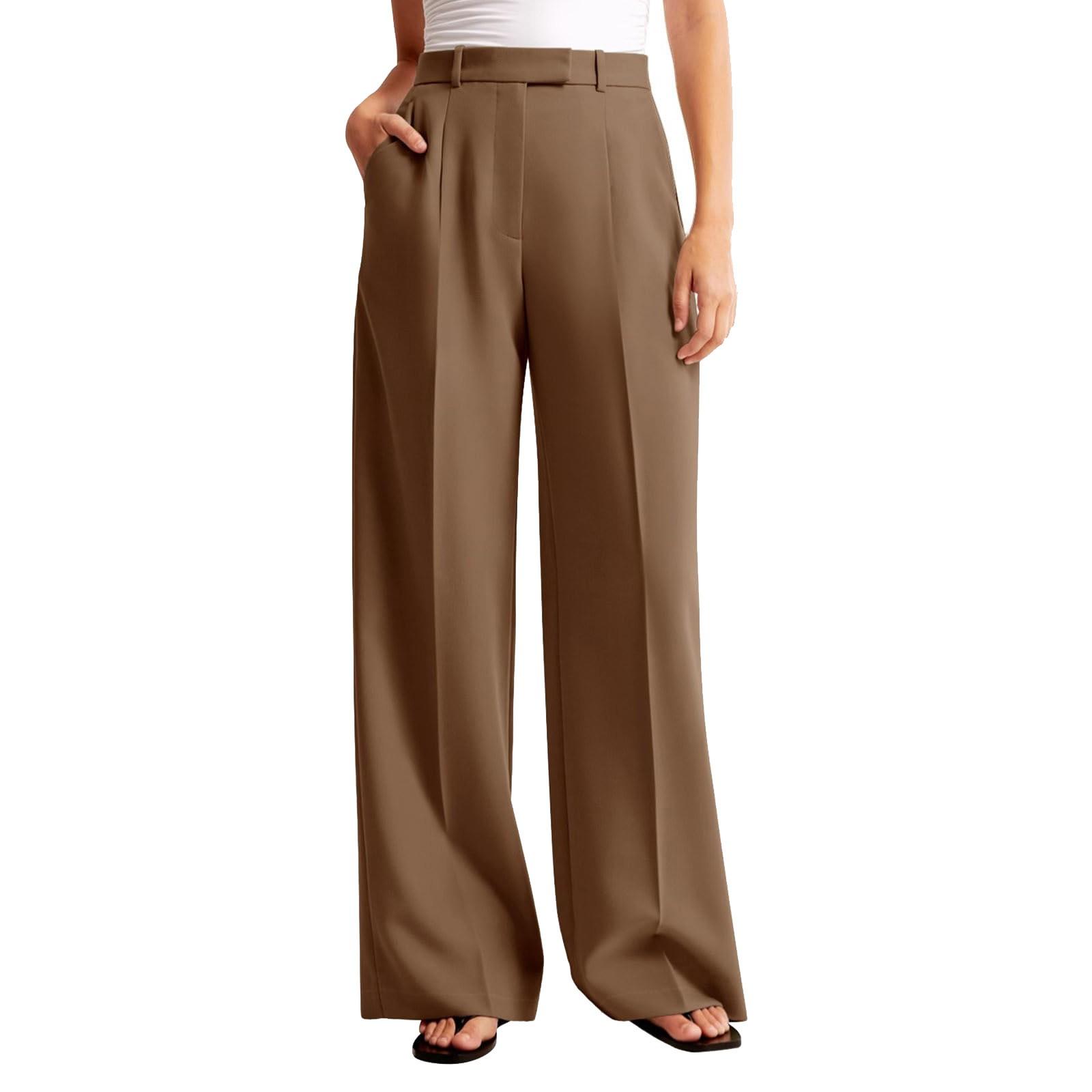 

Женские брюки повседневные и модные однотонные брюки с карманами M хаки