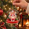 Holiday Party Decor 2D Couple Santa Pattern Hanging Ornament Acrylic Decorative Christmas Tree Accessories Charms with Lanyard Xmas Pendants