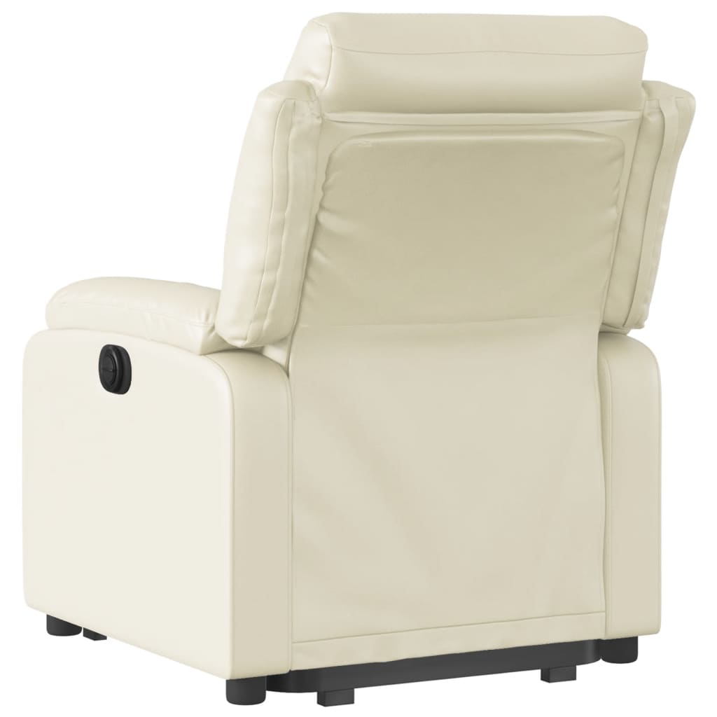 Recliner with Lift Assist Cream Artificial Leather