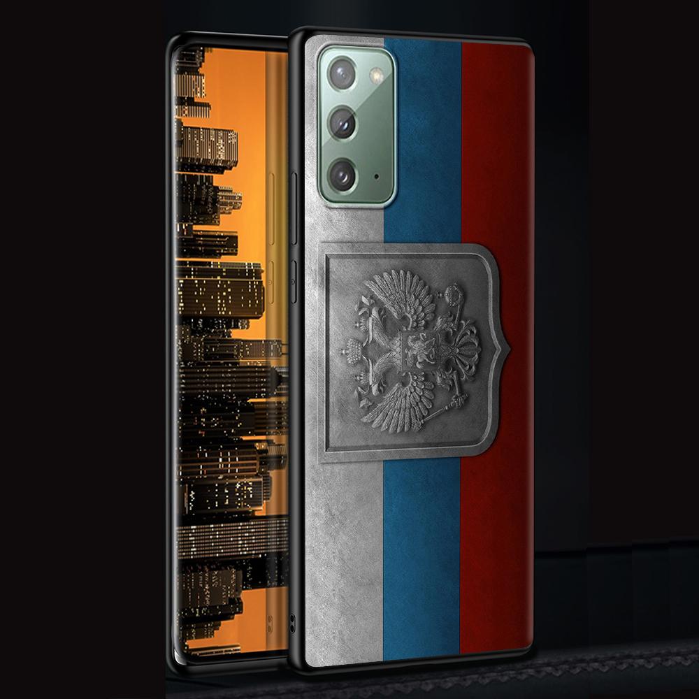 Russia Coat Of Arms Eagle Flag Case for Samsung Galaxy Note 20 Ultra 10 Lite 9 8 A12 A52 A51 S20 FE A50 Black Soft Phone Coque