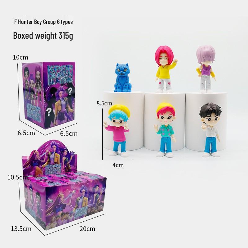 Demon Hunting Girl Group K-Pop Mira Lumi Big Head Q Version Action Figure Blind Box Toy