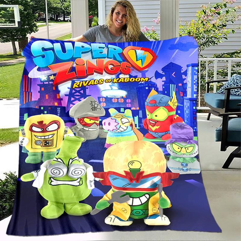 1pc Blanket Superthings1 Print Design, Lightweight Blanket for Sofa, Bed- Soft &Warm, Gift for All Seasons Like Christmas, Halloween