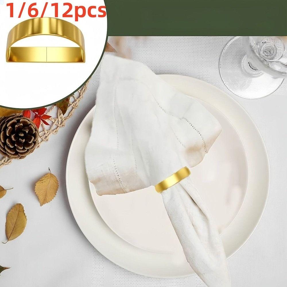 1/6/12pcs D-shaped Napkin Ring Buckles Modern Minimalist Dinnig Table Decoration  Kitchen