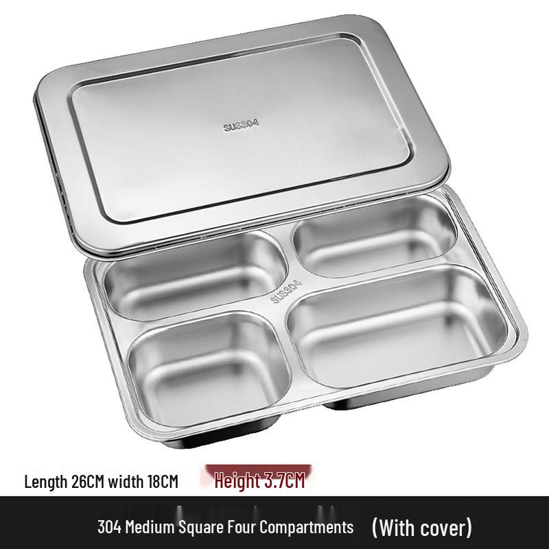 304 Stainless Steel Divided Meal Tray