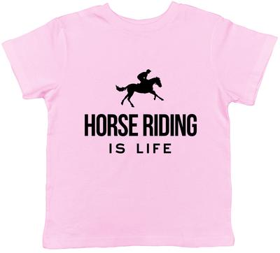 Horse Riding Is Life Boys Girls Childrens Kids T-Shirt