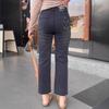 Pear-Shaped Body Women's Plus Size Straight-Leg Jeans - Petite, Versatile, Slimming Cigarette Baguette Pants for Autumn