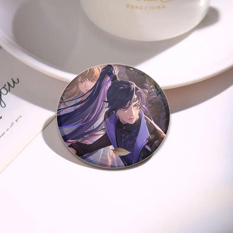 32/44/58mm Handmade Tinplate Plastic Badge Ashes of The Kingdom Brooches for Collar Clothes Backpack Jewelry Fans Gifts Card Games