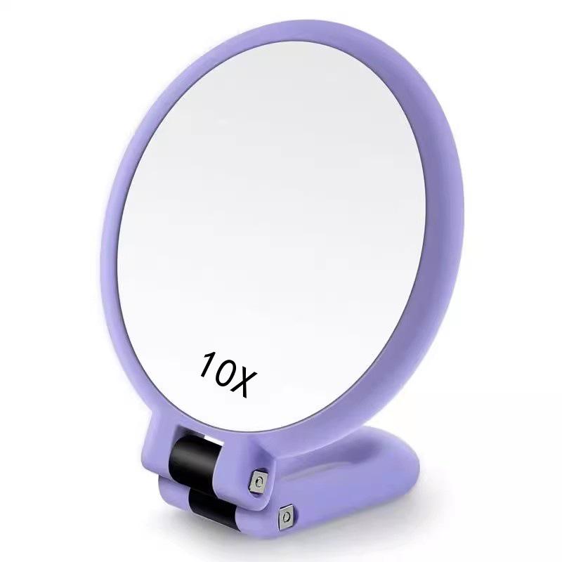 

Double-Sided Handheld Folding Makeup Mirror 10X-40X Magnification 10X Double-Sided фіолетовий