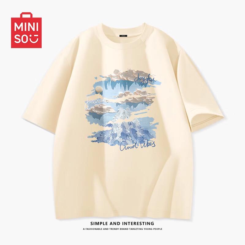 MINISO Pure Cotton Casual Loose Fit Short Sleeve T-Shirt