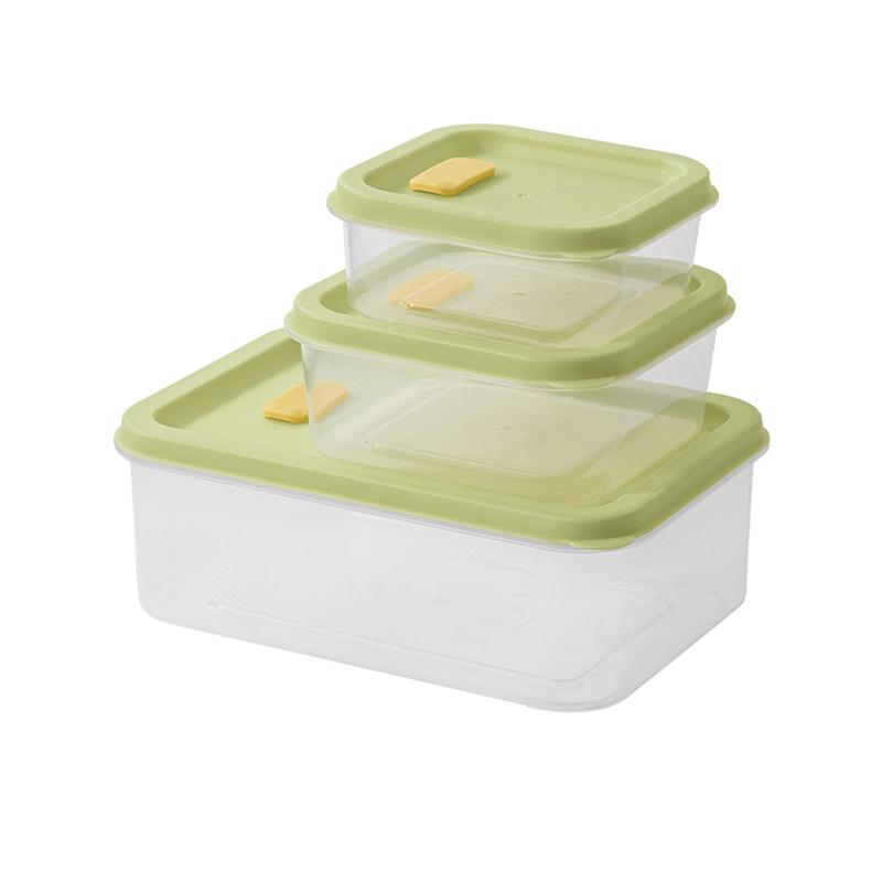 2pcs Plastic Refrigerator Crisper 2000ml Household Food Grade Microwave Heating Lunch Boxes Fruit Vegetables Preservation Box
