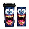 Cartoon Monster Trash Can Sticker Funny Face Wheeled Bin Decal Matte Flat Print Outdoor Indoor Adhesive Large