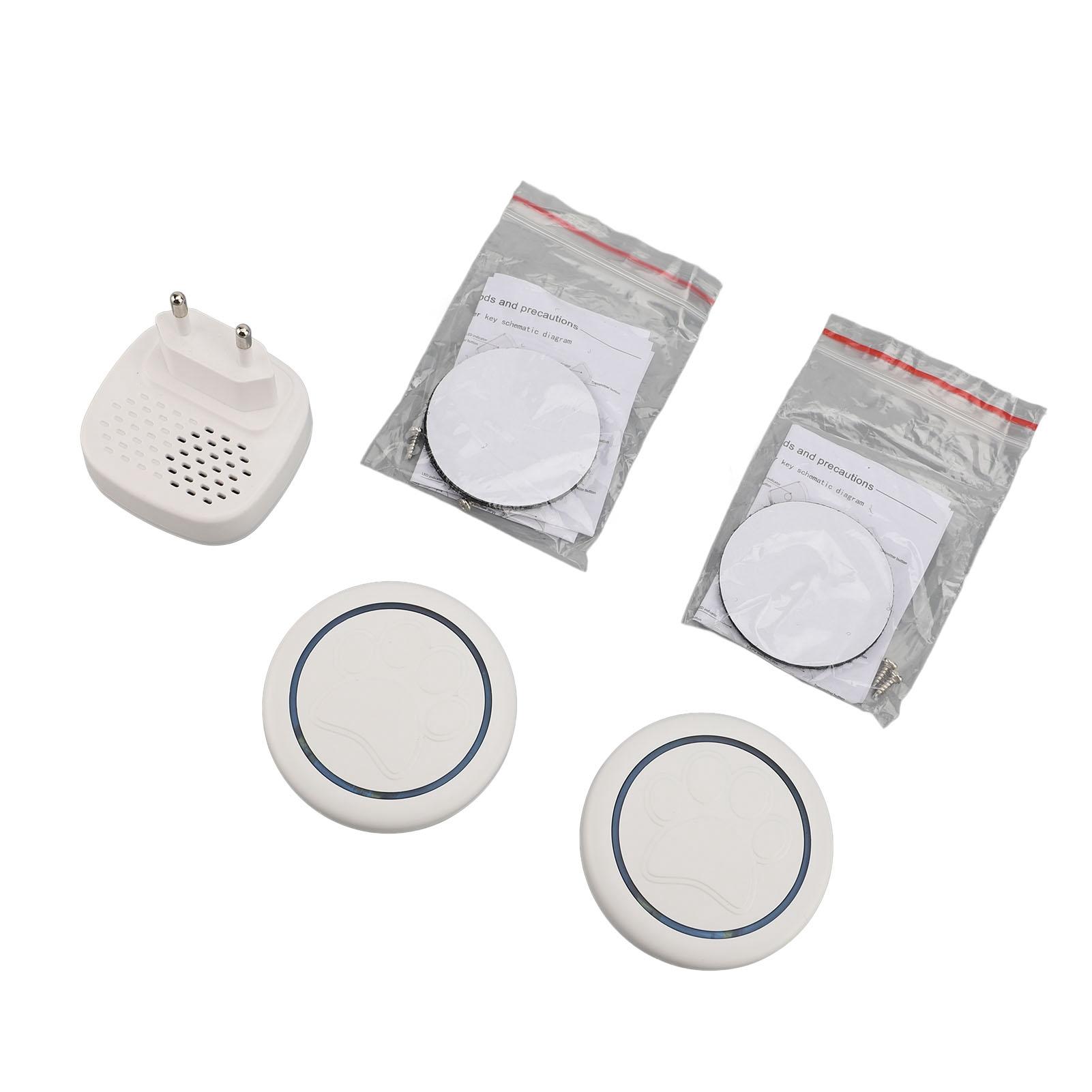 

Беспроводной дверной звонок для собак, обучение выходить на улицу, 60 мелодий, 5 уровней громкости, дальность 1000 футов для домашних животных белый