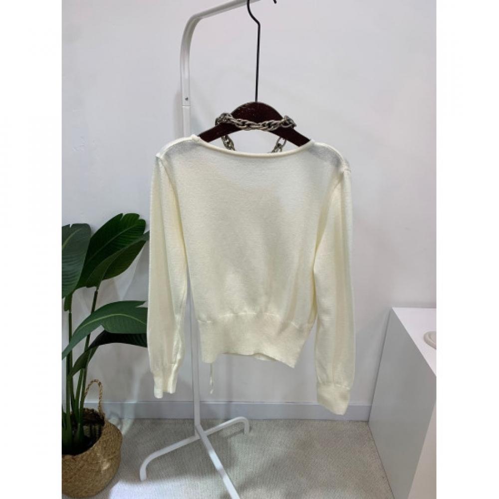 C S In The Room baSiC Wrap StrIng SleeveleSS Long Sleeve Knit 4Color