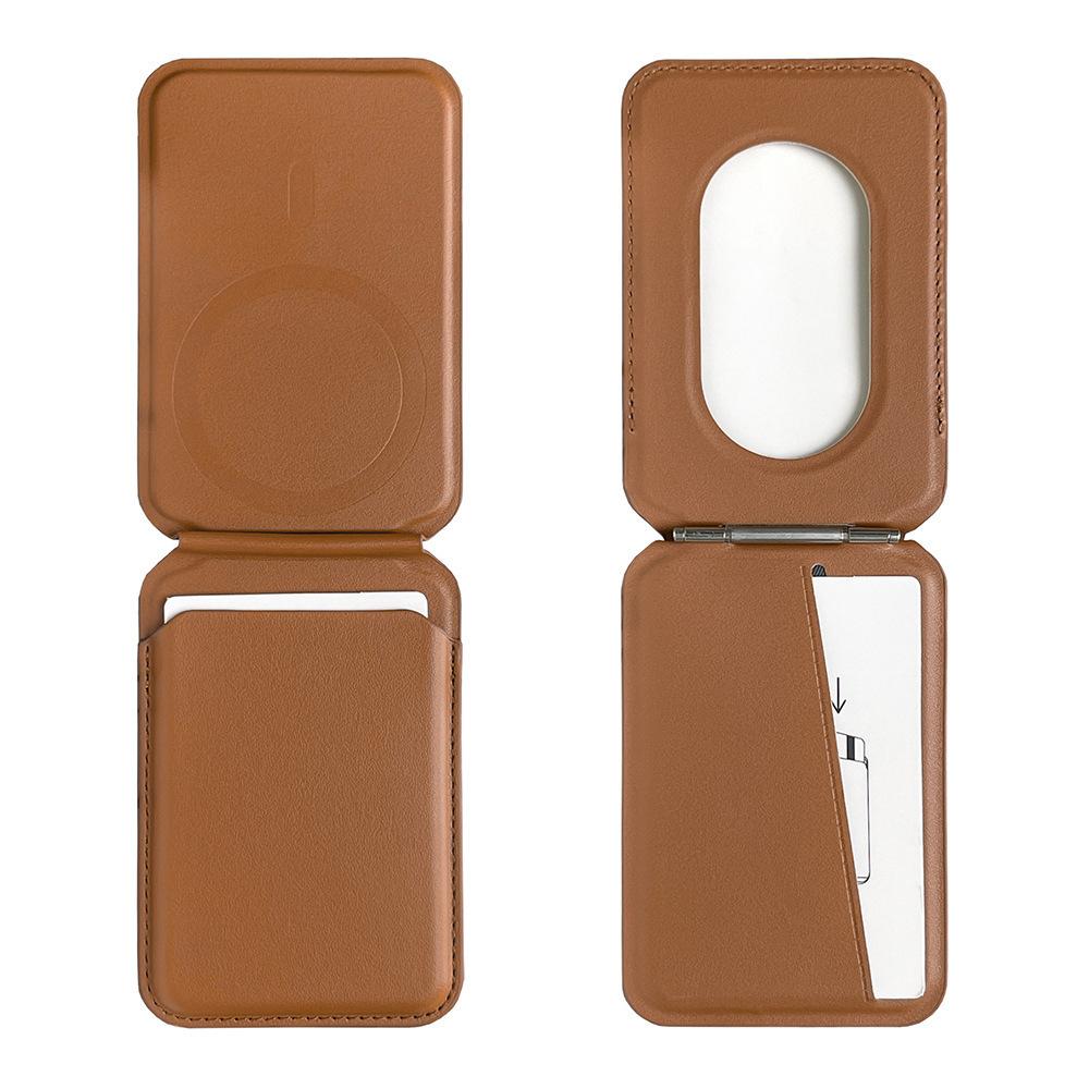 Applicable To Apple iPhone17 Bracket Magnetic Card Bag Pu Shaft MagSafe Card Sleeve Customized Logo