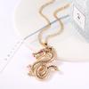 Chinese Dragon Pendant Necklace Fashion Design Long Sweater Necklaces Women Gifts Jewelry GZW