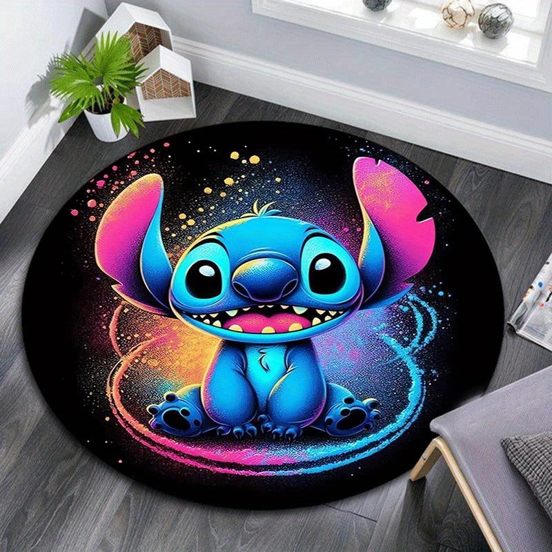 

1pc Stitch Round Area Rug - Non-Slip, Machine Washable Polyester Carpet for Living Room & Bedroom Decor 80cm by 80cm