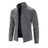 Men S Long Sleeve Thick Knit Cardigan Casual Stand Collar Sweater