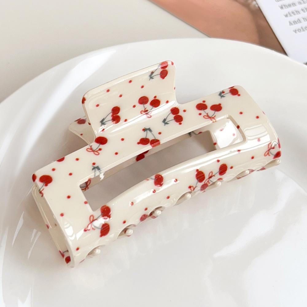 1 Stück Vintage Romantische Florale Quadratische Haarspangen - Rutschfeste Haarklammer für Dickes Haar, Frühlingsblumen Haaraccessoires Damen