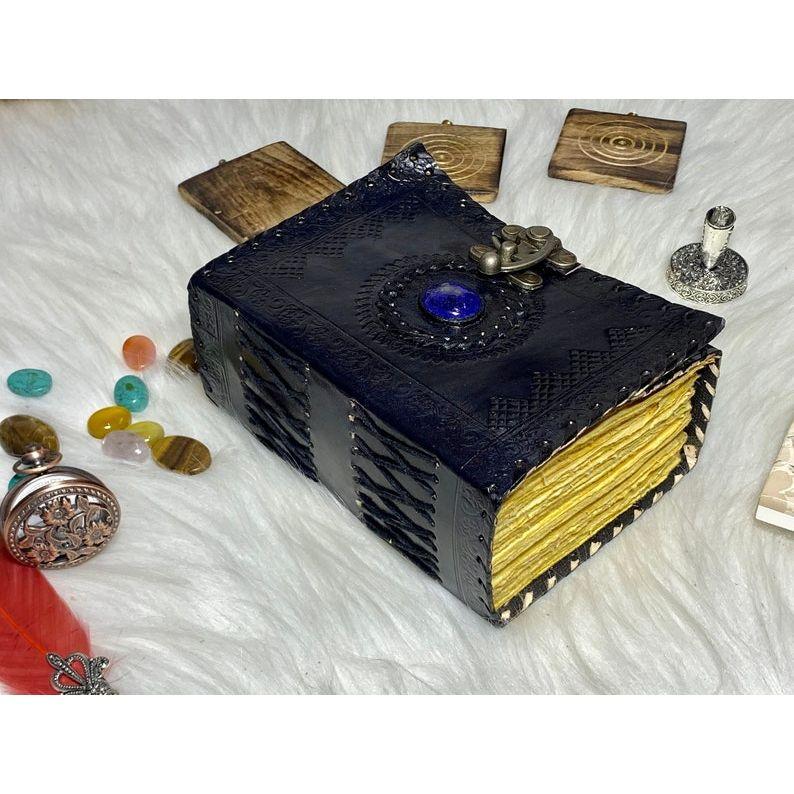 Leather Journal Celtic Stone Vintage Blank Spell Book of Shadows Junk Journal Grimoire Journal Handmade Journal Gifts for Him Her