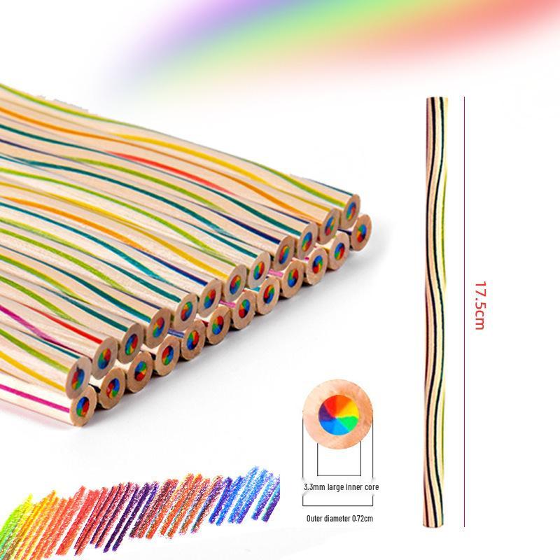 7-Color Gradient Rainbow Pen and Pencil Set: Creative Magic Mixed Colors