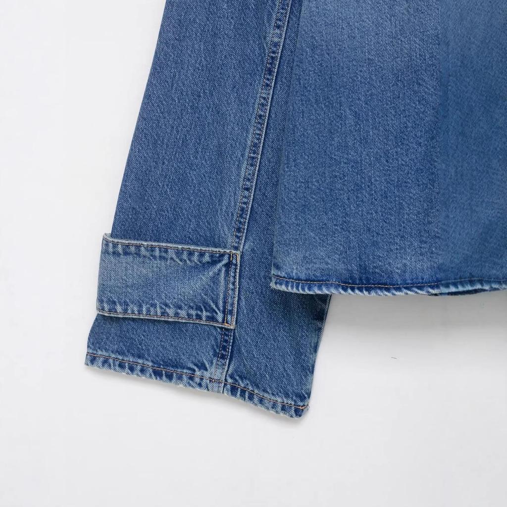 Giacca di Jeans con Collo Alto Street Fashion Donna Primavera 2026 - Stile Europeo & Americano
