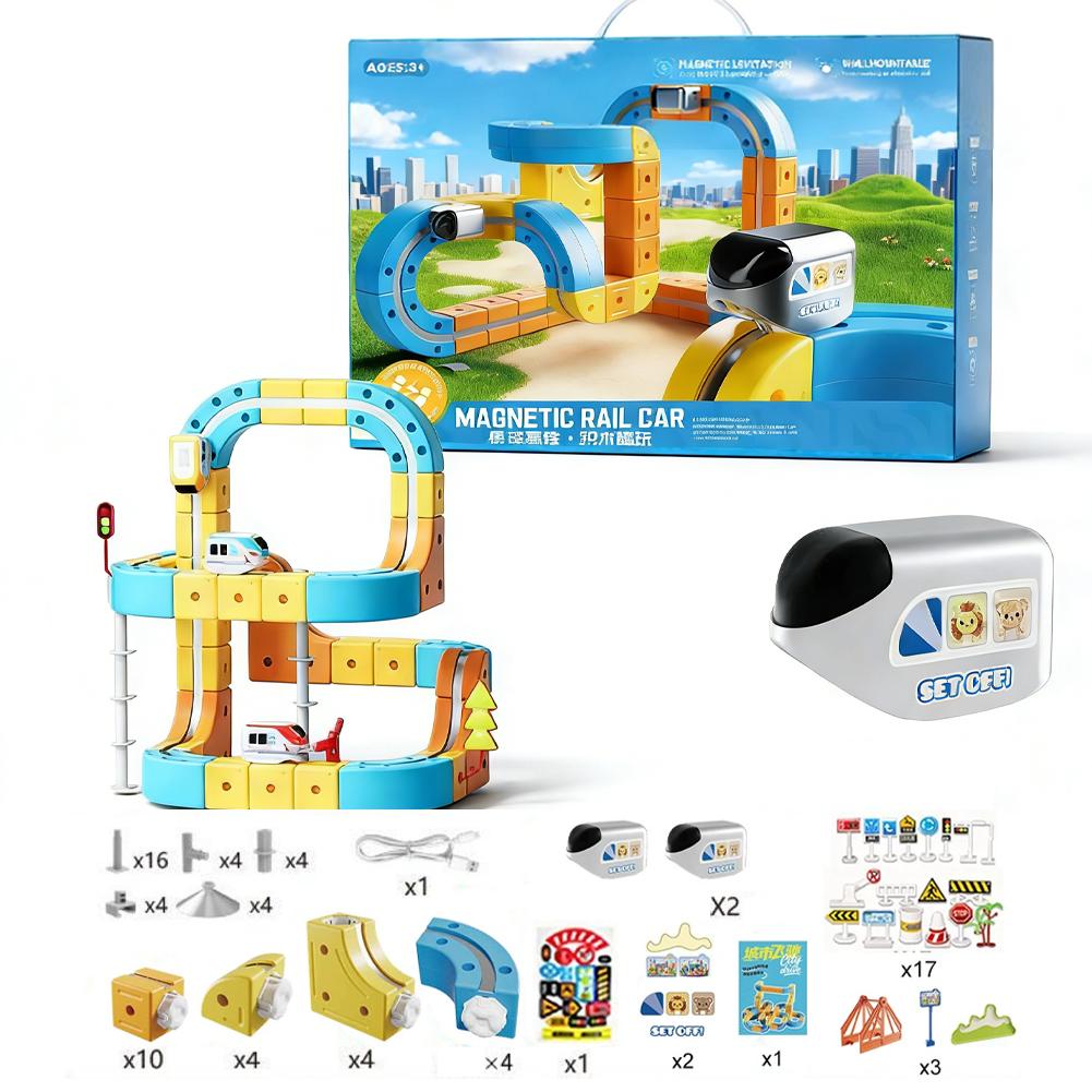 

Children Magnetic Rail Car Cube Toys DIY Building Blocks Educational Toy Magical Track Train Construction Kids Birthday Gifts