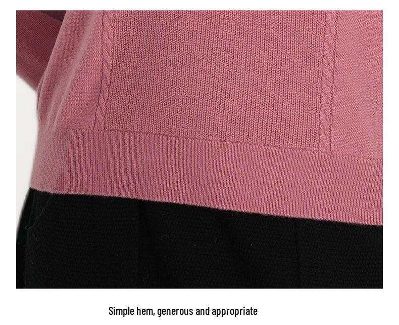Women's Peter Pan Collar Wool Sweater - 100% Wool, Semi-Worsted, Autumn/Winter Base Layer