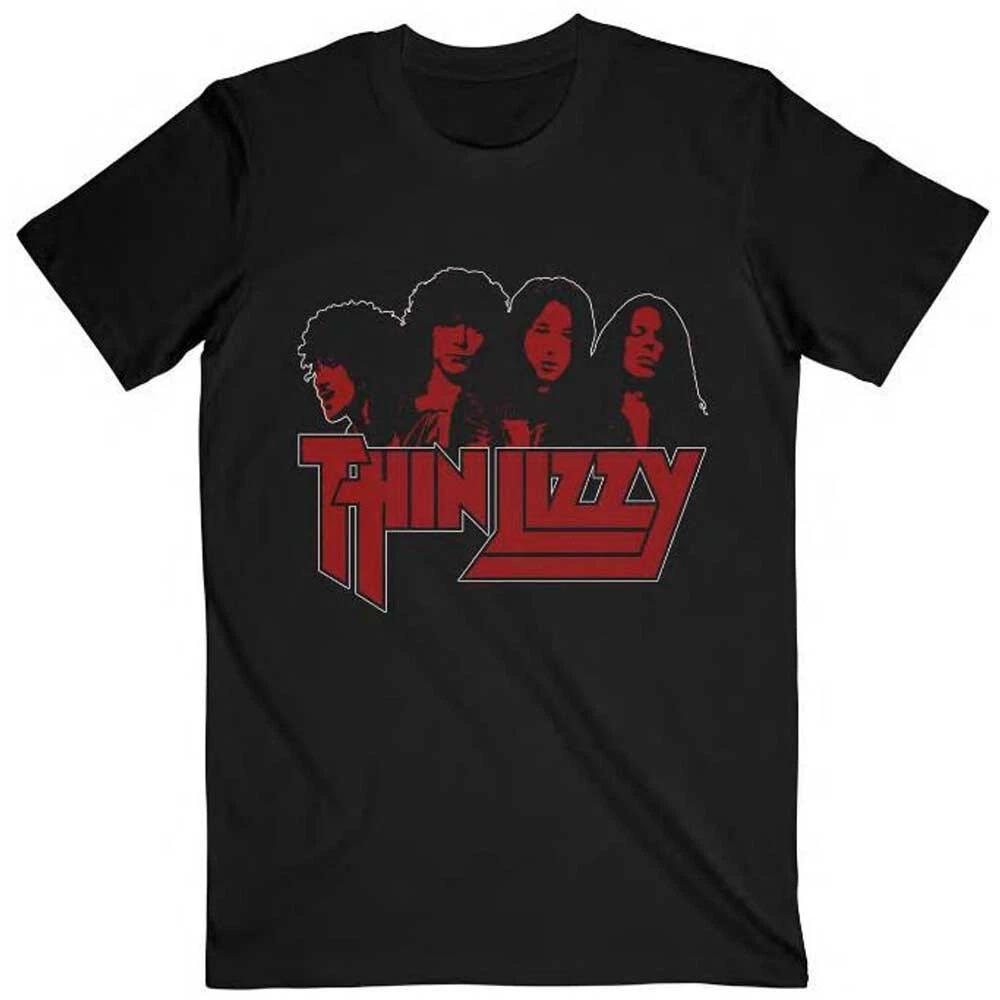 Thin Lizzy - Band Photo Logo - Black T-shirt XXXL
