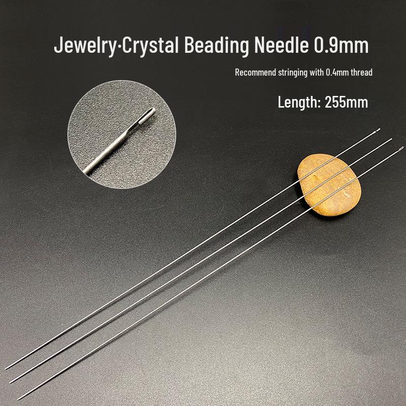 Side-Opening Beading Needle for Threading Crystal and Pearl Beads, Stainless Steel