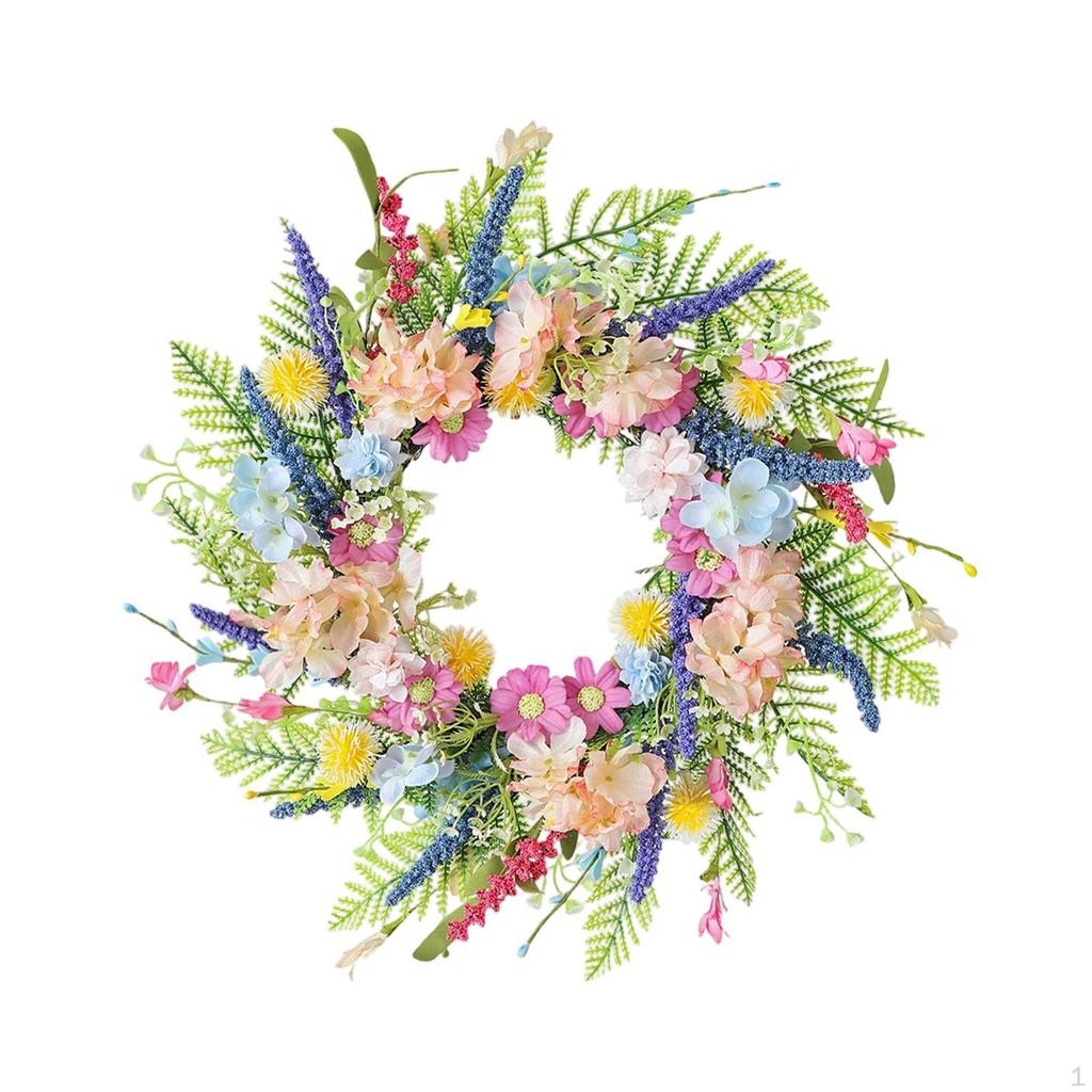 Artificial Flower Garland And Silk Leaves, Decorative Hanging Wreath for The Front Door, Party