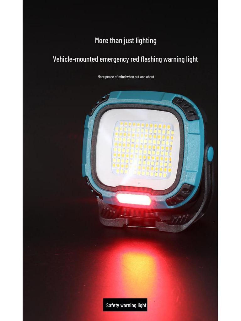 Multifunctional LED Floodlight: Emergency Camping Light with Long Battery Life and Magnetic COB Work Light