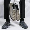 Large size business foot leather shoes men's simple python loafers barber shop small leather shoes men's lazy shoes