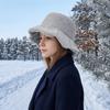 Cold -proof Faux Fur Bucket Hat Warmer Winter Panama Hat Simple Plush Fisherman Hat  Shopping