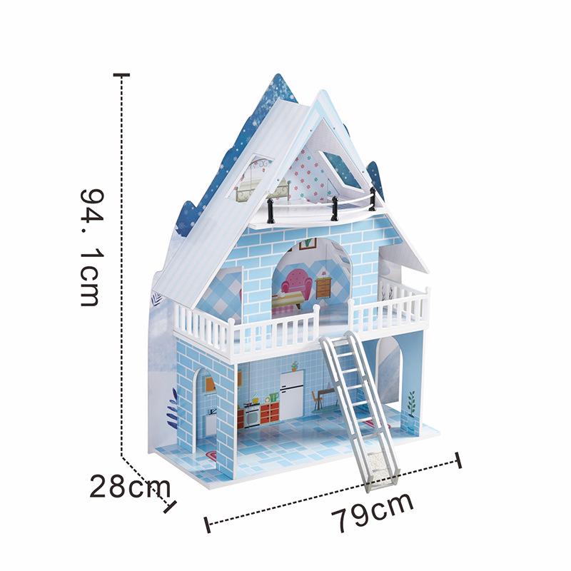 Nordic Wooden Dollhouse for Boys & Girls: Princess Villa Playset