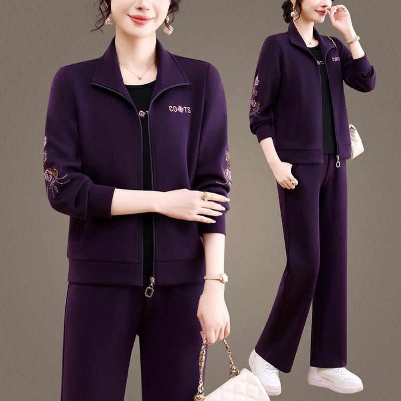 Women's Casual Sportswear: Spring/Autumn Loose Hoodie, Long Pants, Outdoor Jogging/Fitness Three-Piece Set