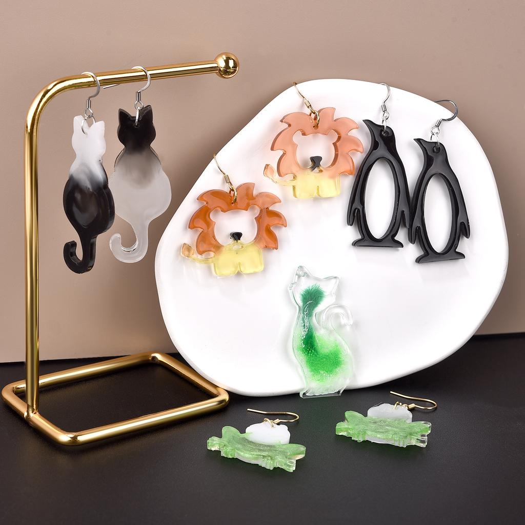 Cute Cat Butterfly Animal Earring Keychain  Epoxy Resin Silicone Mold DIY Spider Snake Pendant Jewelry Making Decoration Crafts