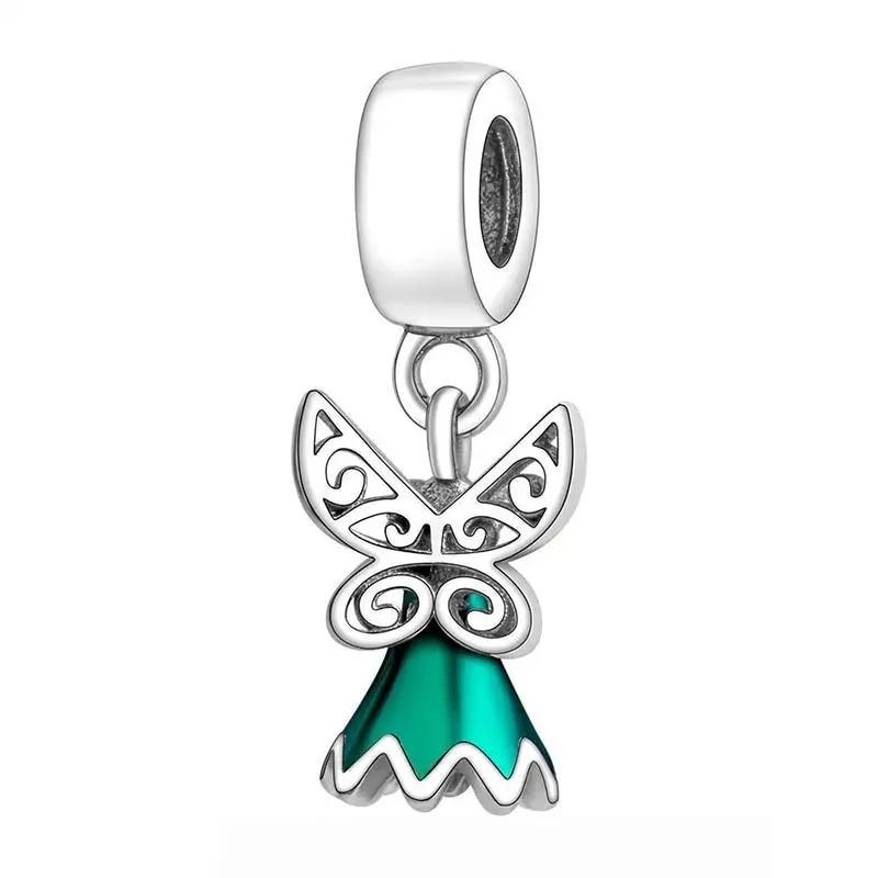 New 925 Silver Christmas Bell Elk Charm Bead DIY Bracelet Jewelry for Women