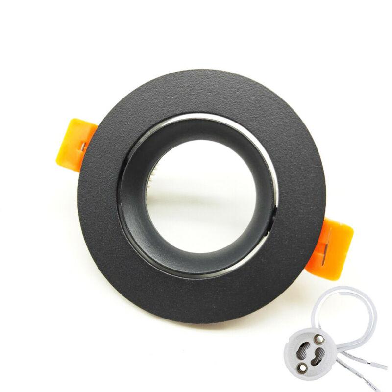 Round Recessed LED Ceiling Downlight Mounting Aluminum Frame MR16 GU10 Bulb Replaceable Spot Lamp Holder Socket Fitting Fixtures