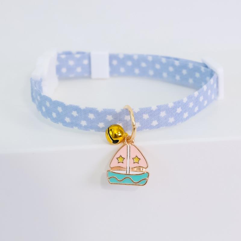 Ins fresh style Cat Collar Safety Breakaway Small Dog Tie Adjustable Necklace Strap for Puppy Kittens pet cats neck with bell