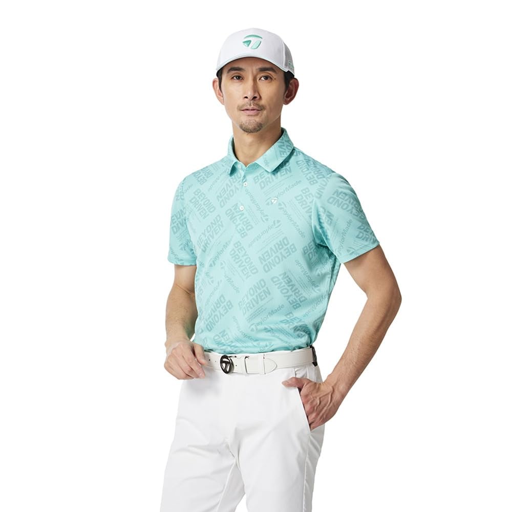TaylorMade T-ICE Golf Timistik S/S Polo, Turquoise, Medium, Men's, 2025SS UN645