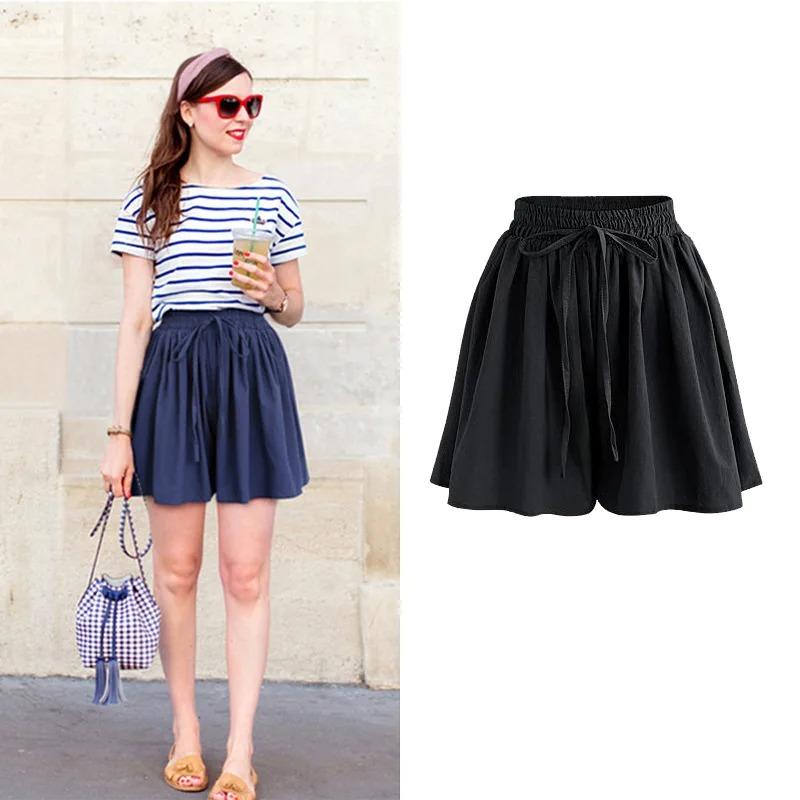 Summer Women Shorts High Waist Loose Short Slacks